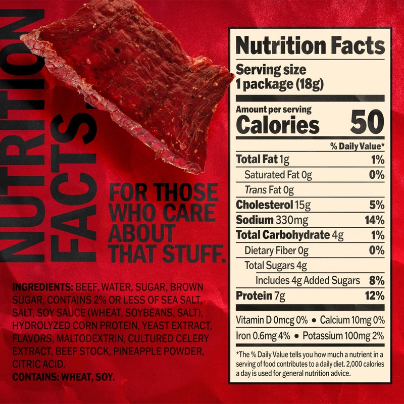 Jack Link's Beef Jerky, Original, Multipack Bags - Flavorful Meat and Protein Snacks for Lunches, Great Stocking Stuffers, Individual Packs - 7g of Protein, Made with 100% Beef - 0.625 oz (Pack of 20) - Image 2